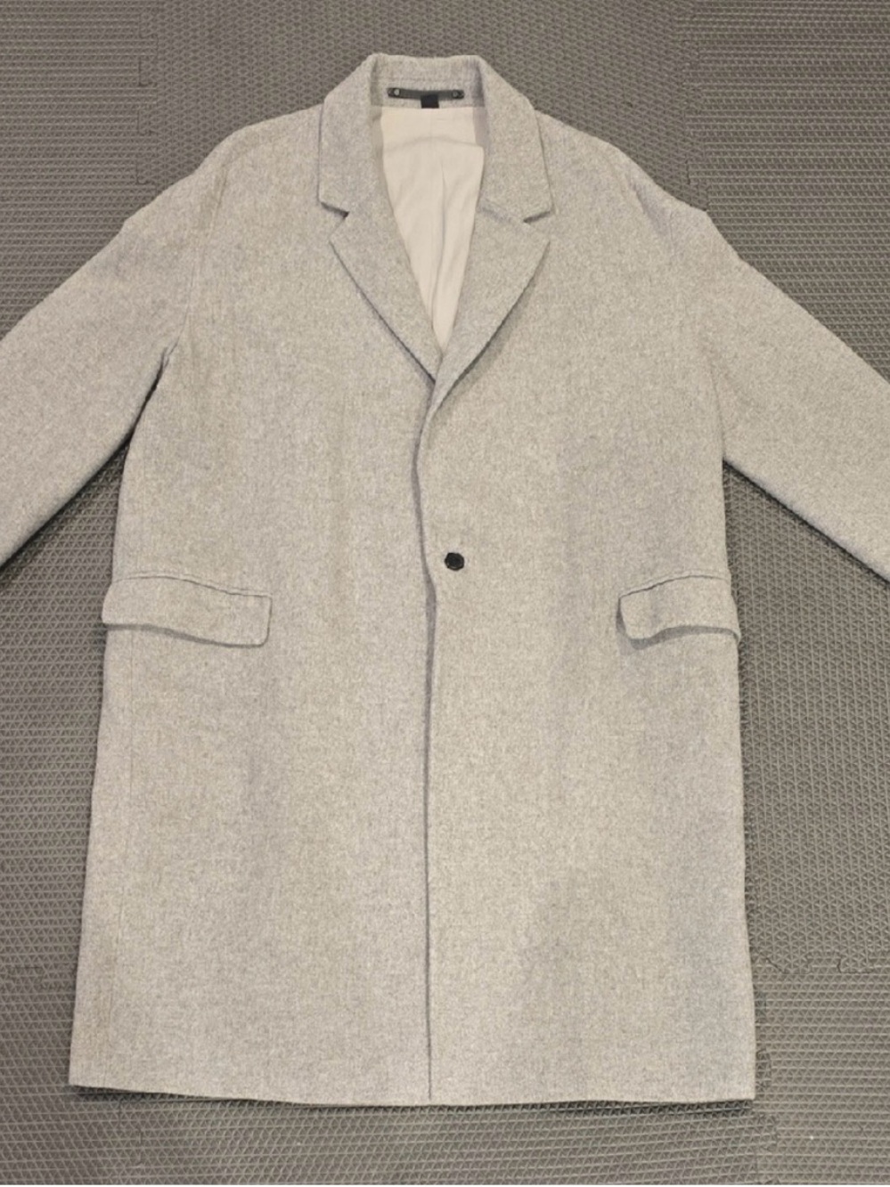 All Saints Men's Light Grey Overcoat
